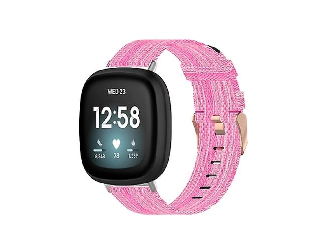 Pulsera Para Fitbit Versa 3 Nylon Watch Band Rosa Chennnls
