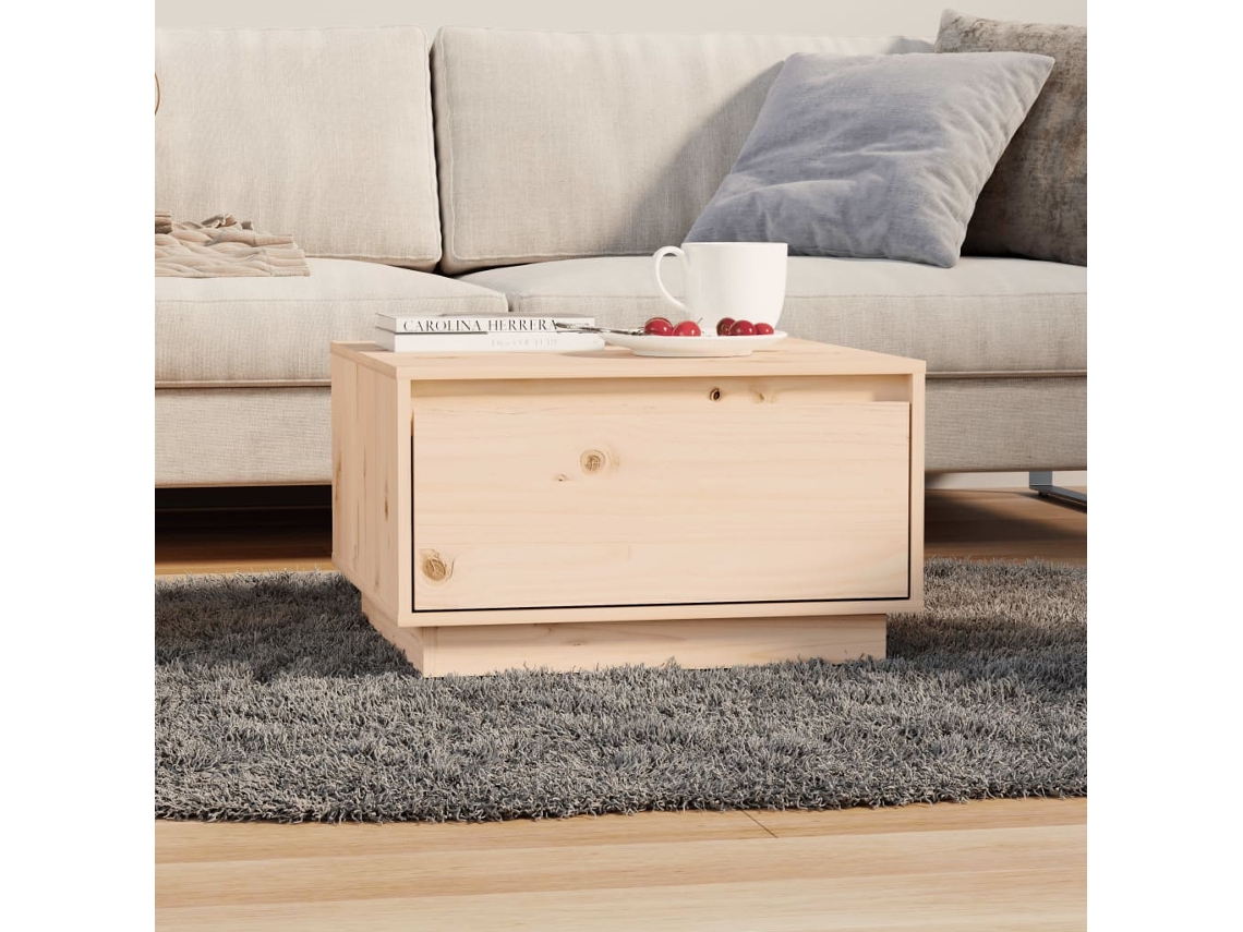 Mesa de Centro de Apoyo 55X56X32 Cm Pino Macizo Lovely Home