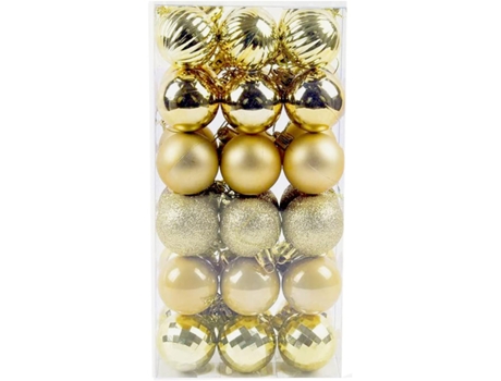 Adornos de bolas de navidad, adornos navideños irrompibles, bolas de árboles, colgantes, decoración de fiesta de Halloween, adornos de bolas p (Oro...