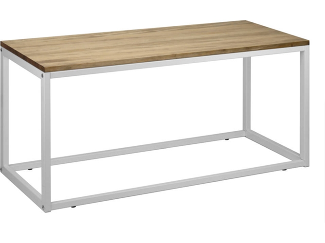 Mesa De Centro ds muebles icub blanco 45 70 40 cm madera y metal industrial vintage 45x70x40 70x45x40cm en pino