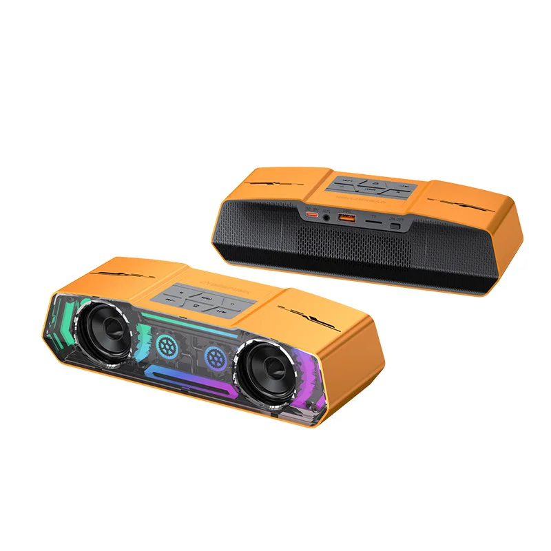Altavoz Bluetooth (naranja), Con Luces, Compatible Con Unidades Flash Usb, Tarjetas Tf E Interfaz Aux.