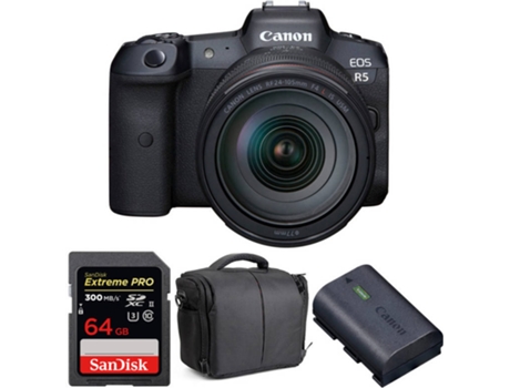 Kit Cámara Mirrorless, Objectivo y Accesorios CANON EOS R5 (45 MP - Sensor: Full Frame - ISO: 100 a 51200)