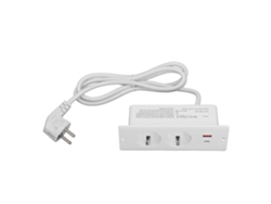 2026-toma Corriente Empotrada 2 Tomacorrientes Con Puerto Usb C Usb A Pd20w Para Muebles 1.5m Cable