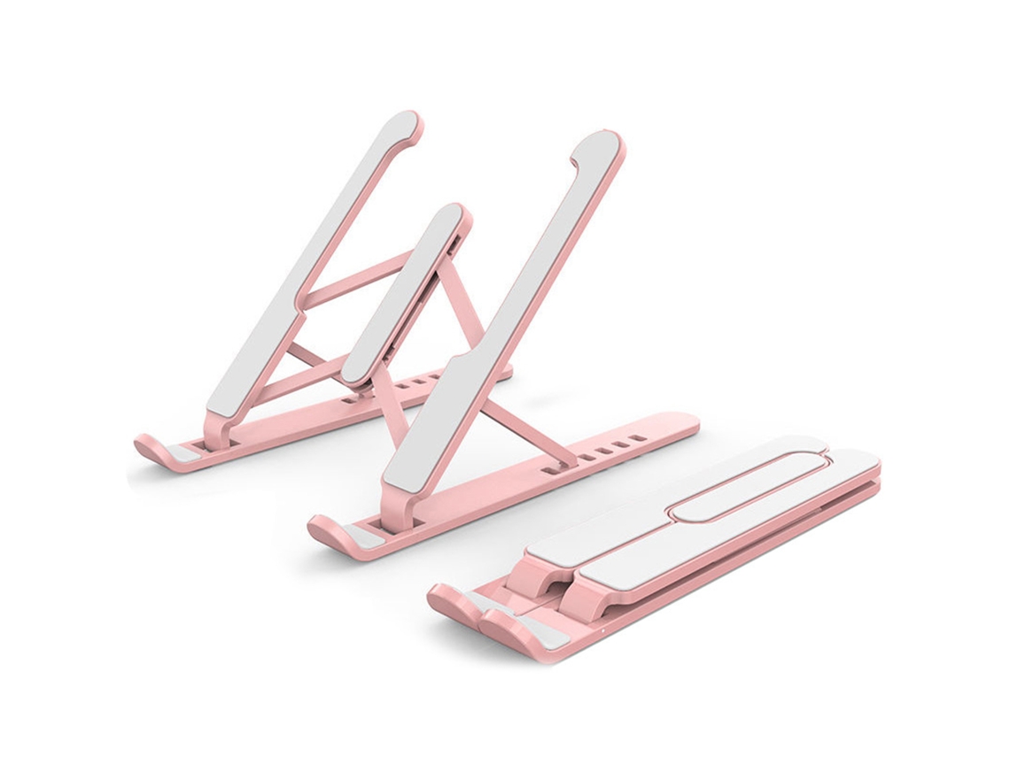Soporte Ajustable Para Portátil/tableta Con 6 Niveles De Altura, Plegable, De Aluminio, Portátil, Para Tabletas De 17 Pulgadas, Acabado En Oro Rosa.