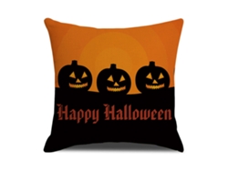 Funda de almohada de lino con impresión digital de Halloween