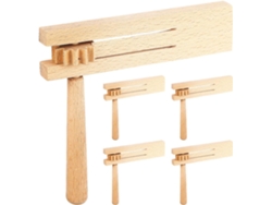 Juego de 5 sonajeros de madera, sonajero tradicional - Instrumento de madera portátil para eventos.