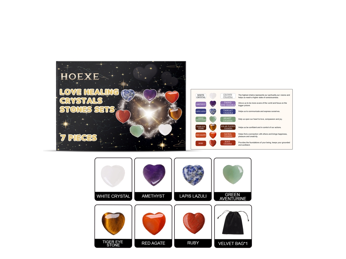 Cristales en forma de corazón para la sanación de los chakras