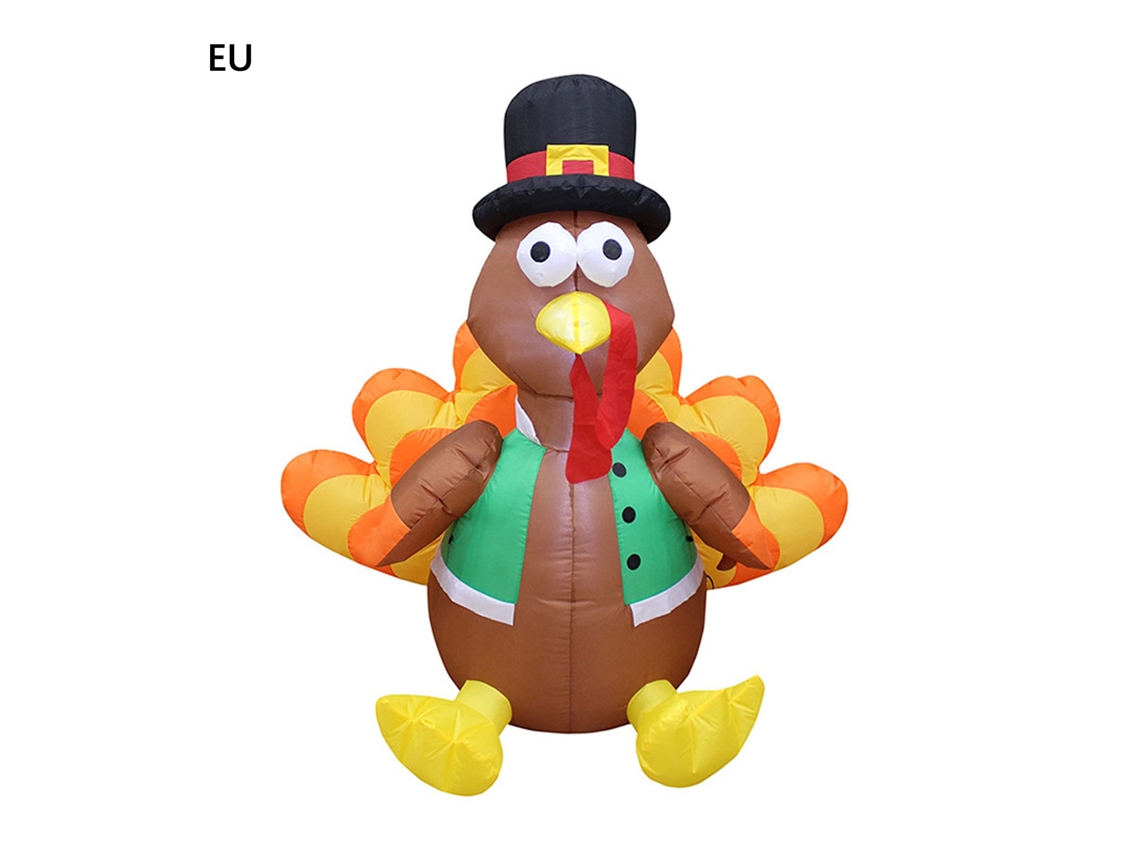 Decoración inflable de pavo iluminado para exteriores
