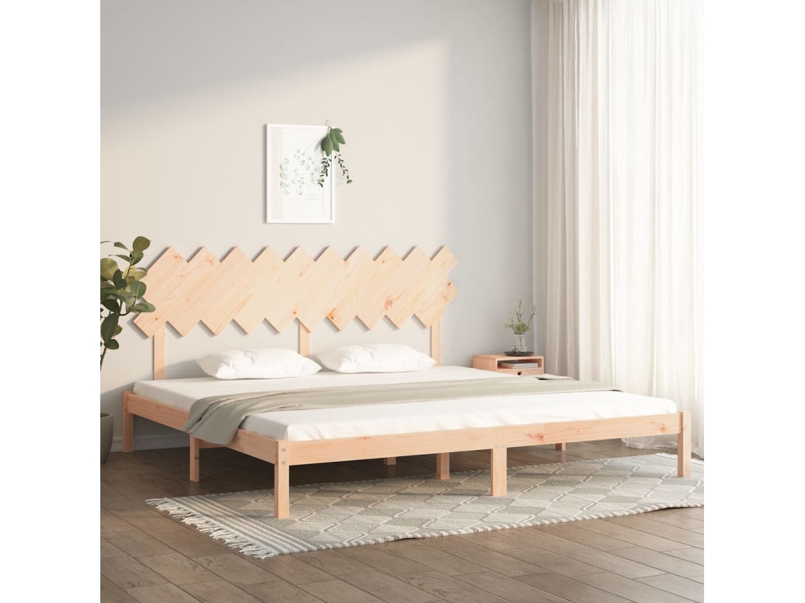 Estructura De Cama De Madera Maciza 200x200 Cm