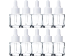 Frascos Conta-gotas De Vidro Ciieeo Para Controle De Dosagem, Pacote Com 10 Unidades De 20 Ml Com Pipeta.