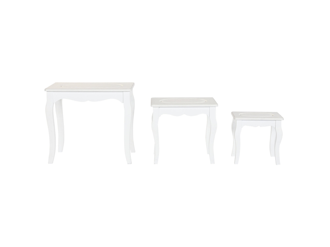 Set 3 Mesita Auxiliar Mdf Madera 53x35x47cm