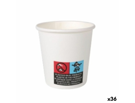 Set de Vasos ALGON Cartón Desechables Blanco 36 Unidades 80 ml (30 piezas)