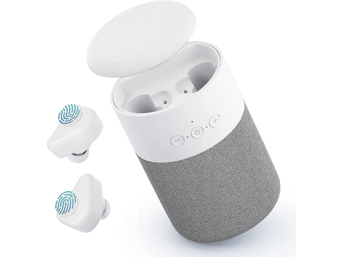 Auriculares Bluetooth 2 en 1 con altavoz y sonido envolvente de 360°, 12 h de duración, para casa, fiesta, exterior y viajes, color blanco Yizhood