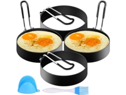 4 Peças de Moldes de Ovo Frito Molde de Panqueca de Aço Inoxidável Antiaderente Molde de Panqueca Molde de Ovo Frito para Frigideira Configuração De