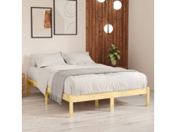 Estructura De Cama Sin Colchón Madera Maciza 140x200 Cm