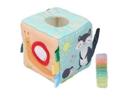 Caja de pañuelos de juguete para bebés, juguete sensorial para bebés y niños.