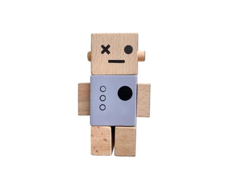 Robot Nórdico de Madera Para Bebés Gris