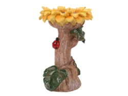 Comedero para pájaros con forma de girasol, de resina resistente a la intemperie, de gran capacidad, hermoso y práctico para jardín y patio.