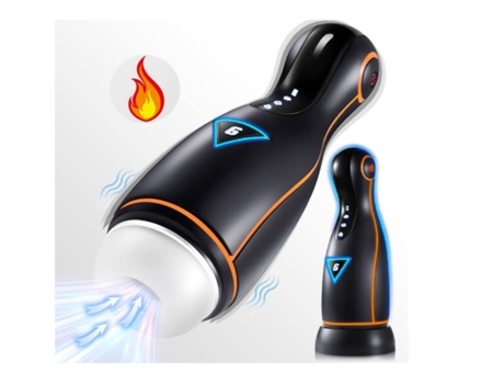 Masturbador Masculino Automático Juguetes Masculinos Taza Masturbador Masculino Panel Led Pantalla Táctil Calefacción 3D Negro BISBISOUS