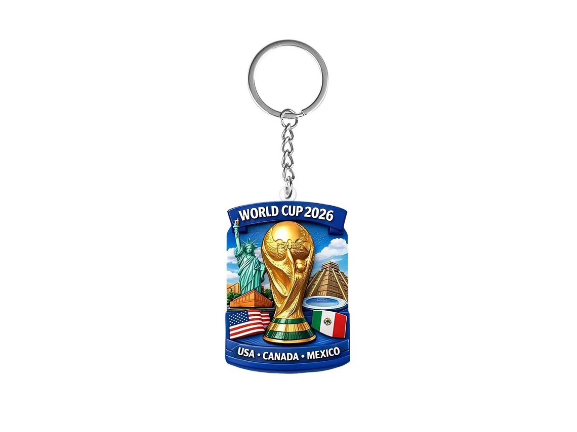 Llavero Resina Copa Fifa 2026 Ee.uu. Canadá México, Relieve 3d Trofeo Mundial Y Monumentos,coleccionable Hincha Anti-desvanecimiento