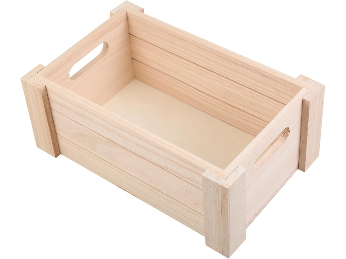 Almacenamiento Madera Creativa Mediana Diseño Orificios Organizador Fácil Mover Balcón Hotel Caja Asa Dos Mesa