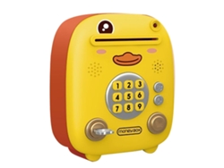 Banco electrónico con forma de cerdito para niños con contraseña por huella dactilar y música.