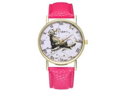 Reloj De Pulsera Unisex De Cuarzo Zhoulianfa, Estilo Casual, Rosa Y Rojo.