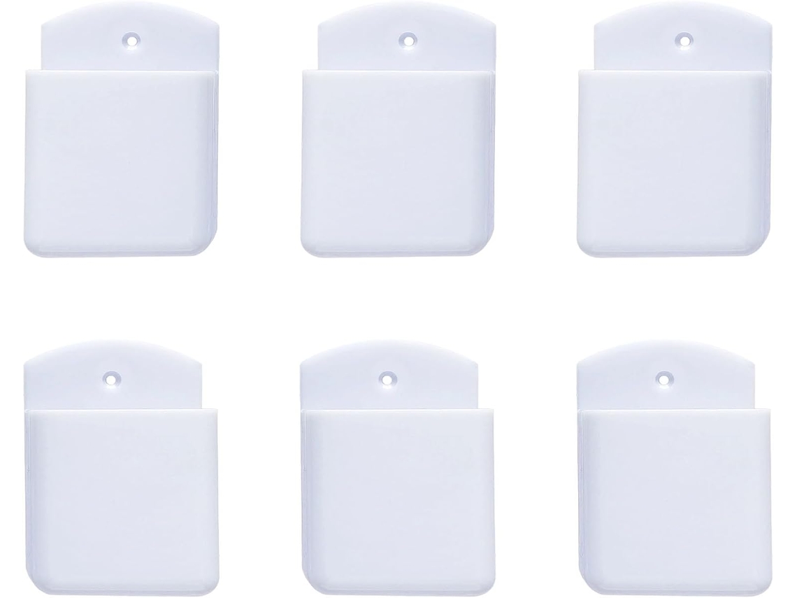 Juego de 6 organizadores de pared universales para mandos a distancia, con adhesivo fuerte y fácil de usar.