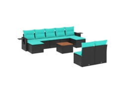 Maison Exclusive - Conjunto De Sofá De Jardín De 10 Piezas Con Cojines, De Poliratán Negro