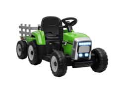 Tractor Eléctrico Para Niños De 3 A 6 Años, Remolque Con Control Remoto, Zona Verde.
