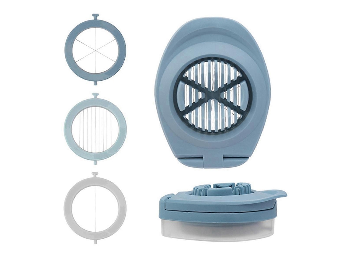 Cortador de huevos multifuncional 3 en 1 con cuchillas de acero inoxidable y caja de almacenamiento. Everley891