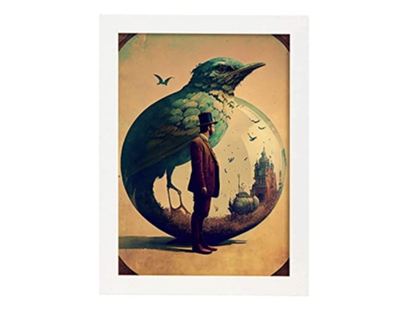 NACNIC Poster Arrendajo En Estilo Surrealismo Cinematográfico Ilustraciones Y Grabados De Historieta Abstracta Y Artística A3 Marcos Blancos