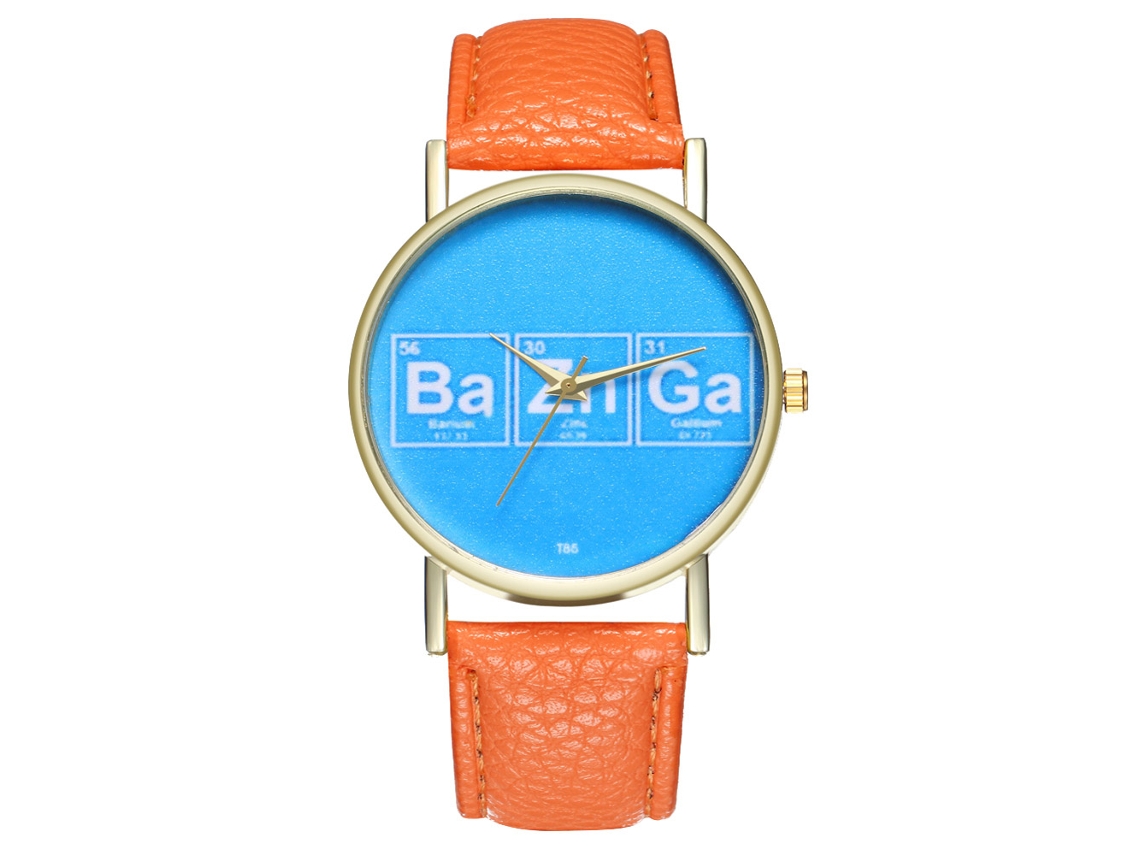 Reloj De Cuarzo Unisex Con Correa De Cuero Pu Simple Regalo De Cumpleaños T85-a Naranja