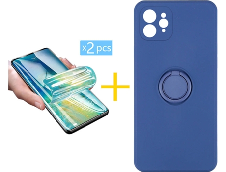 Carcasa + 2 Protectores de Pantalla para iPhone 12 Pro Max ACCETEL Azul Oscuro