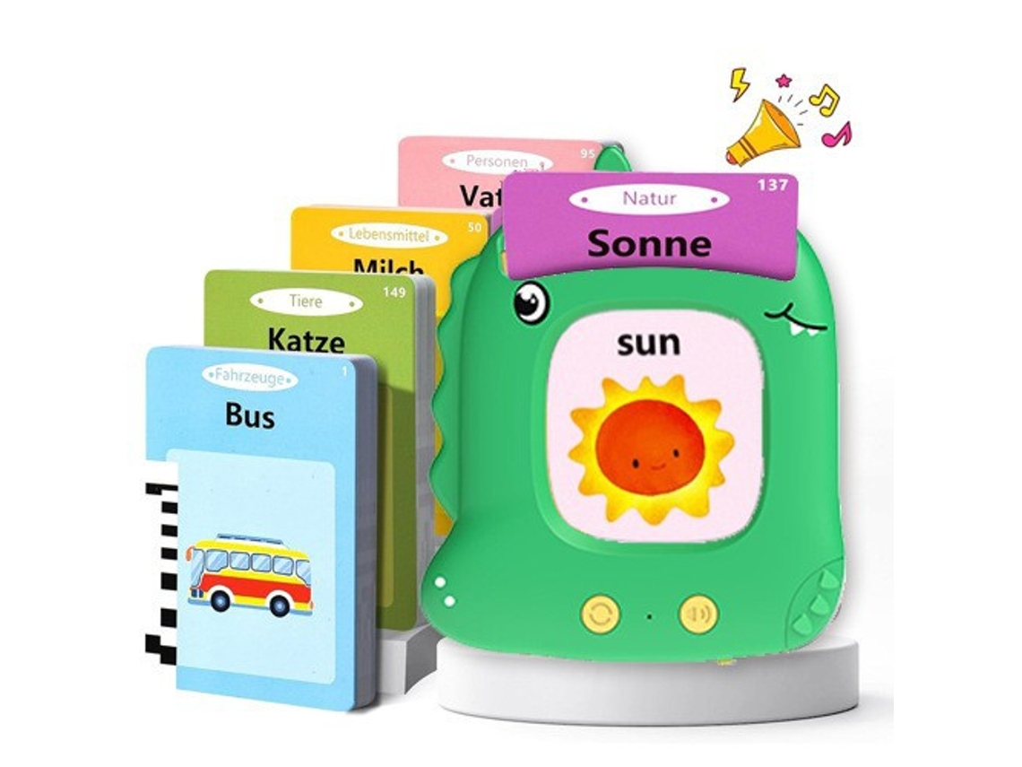 Juego de cartas con audio para aprender inglés infantil, 112 tarjetas Digitallab (rosa)