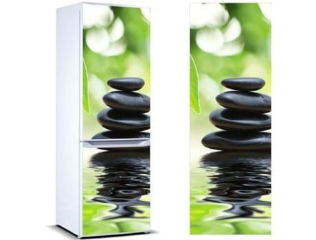 Vinilo Frigorífico OEDIM Piedras Negras Equilibrio (Multicolor - 200x60cm - Vinilo Adhesivo)