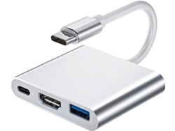 Adaptador de CA USB HDMI 3 en 1 con puerto USB 3.0 4K 30Hz