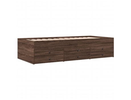 Tumbona con cajones madera ingeniería roble marrón VIDAXL (90 x 200 cm)