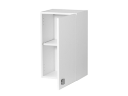 Armario de pared con 1 puerta, blanco ceniza, 40 x 69 x 33 cm | Estante ajustable | Unidad de pared | Premontado, The White Stone