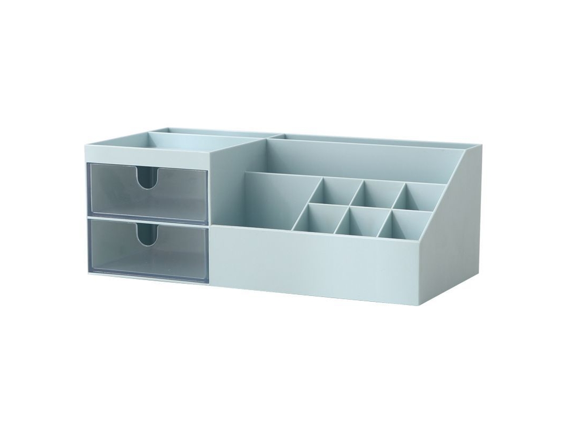2026-organizador De Maquillaje/contador De Baño Con 2 Cajones Para Joyería, Labiales Y Brochas De Maquillaje (azul)