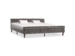Estructura De Cama Sin Colchón Terciopelo Gris 200x200 Cm