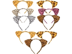 Diademas De Tela Con Orejas De Gato Y Estampado De Leopardo Ciieeo, Paquete De 12, Accesorio Para Fijación