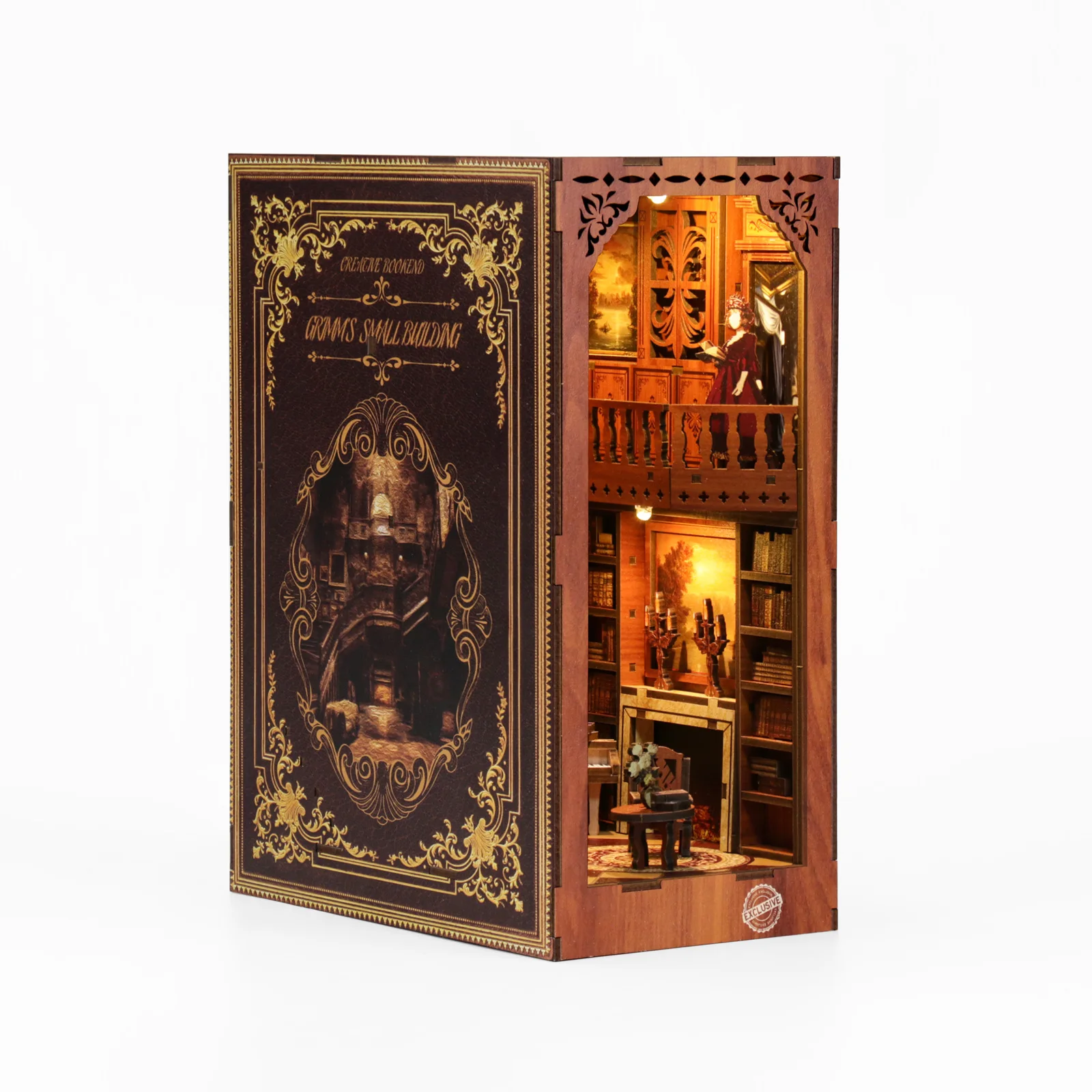 Juego De Rompecabezas De Estantería 3d "casa Verde" - Modelo De Casa De Madera Para Armar