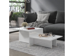 Mesa de Centro de Apoyo 111,5X50X33 cm de Madera Procesada en Blanco Brillante