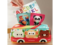 Caja de pañuelos (Animal Bus), juguete educativo sensorial