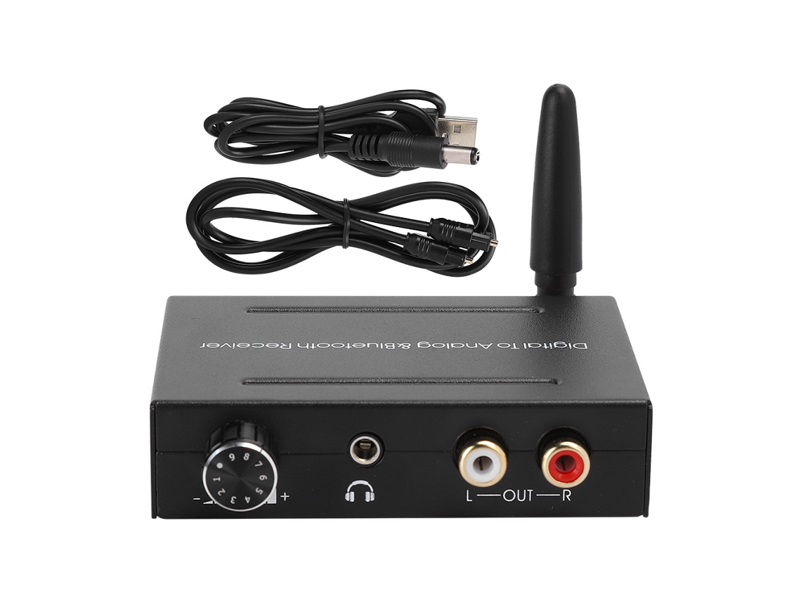 Decodificador De Audio Bluetooth 5.0 Con Entrada De Fibra Óptica/coaxial Y Salida Rca/3,5 Mm.