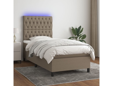 VIDAXL Colchón con somier/LED (gris - Tela - 90 x 200 cm)