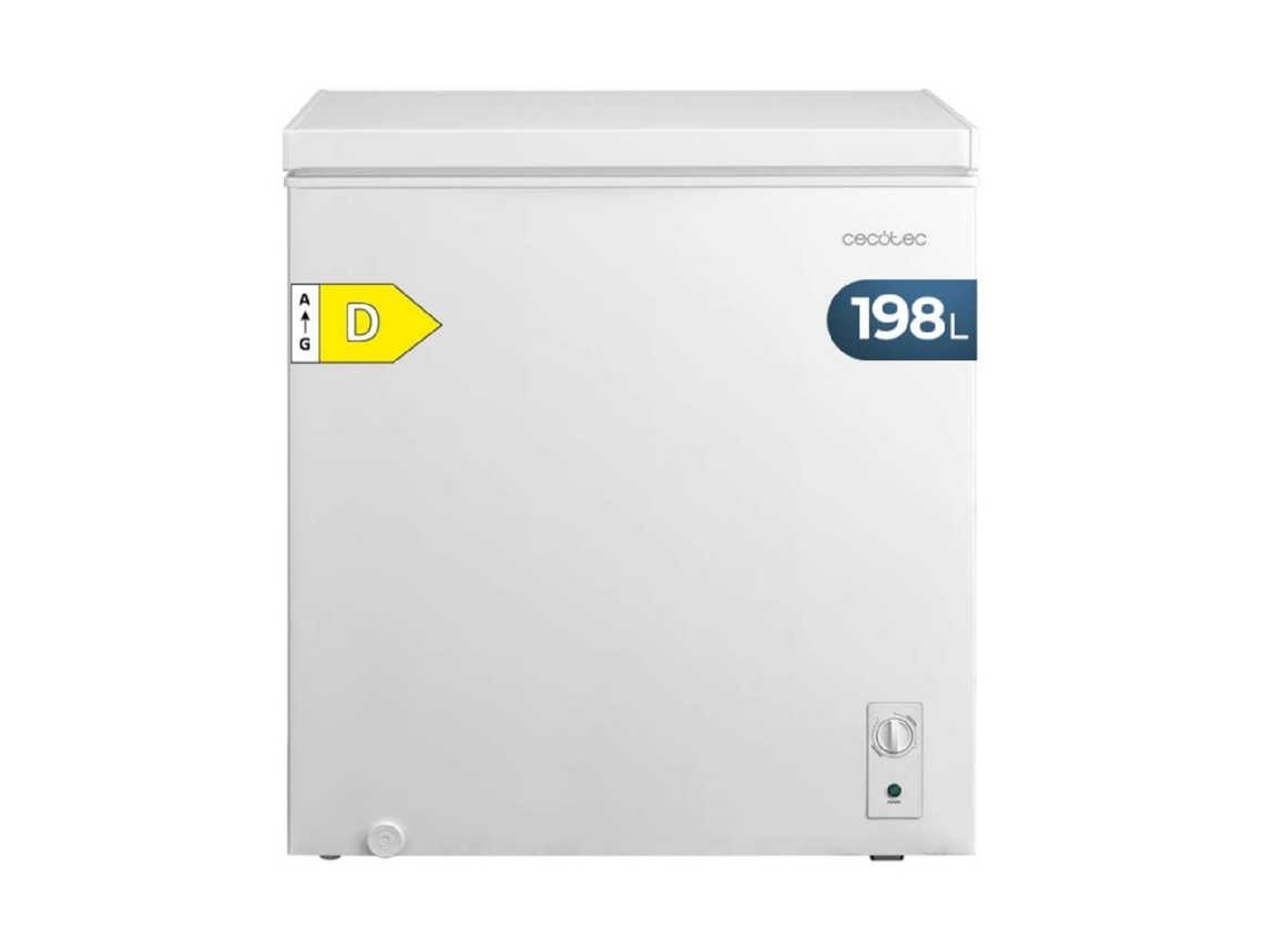 Cecotec Congelador Horizontal 198l Bolero Coolmarket Chest 198m White D. Cesta Con Asas, Control Mec·nico Led, Ultracontact D-cool, Dual Function, Puerta Zerog (80º-30º), Fast Freezing, Compacto