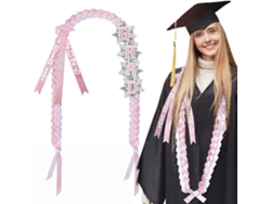 Collar con corona de flores rosas para graduación 2026, 160 cm, SIURN