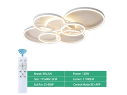 Lámpara de techo con control remoto, iluminación de bajo consumo, blanca, 6 focos, OEM